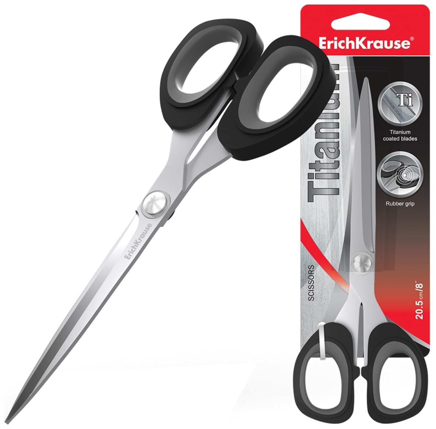 

Ножницы ErichKrause Titanium 20,5 см, Черный