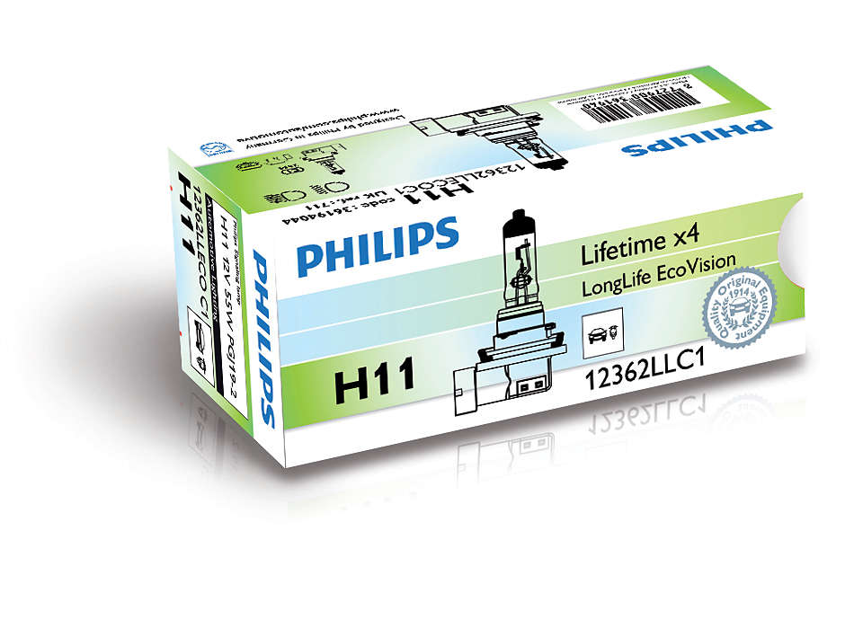 фото Лампа h11 12362 lleco 12v 55w c1 philips арт. 12362lleco