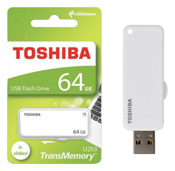 фото Флешка toshiba transmemory u203 64гб white (thn-u203w0640e4)