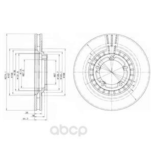 фото Тормозной диск delphi передний для hyundai h1, starex 01-, porter 04- d=274 мм bg4134