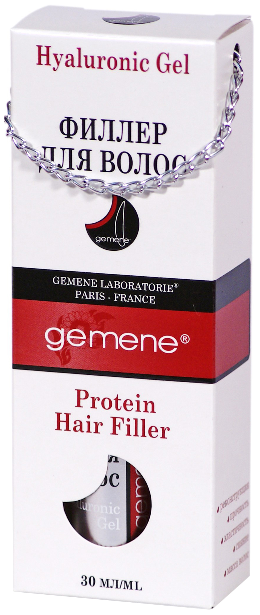 Средство для укладки волос Gemene Protein Hair Filler 30 мл протеиновый филлер микропротеины пшеницы кератин и протеины шелка