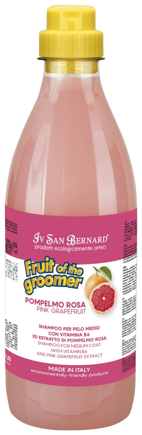 фото Шампунь для кошек и собак isb fruit of the grommer pink grapefruit для средней длины, 1 л iv san bernard