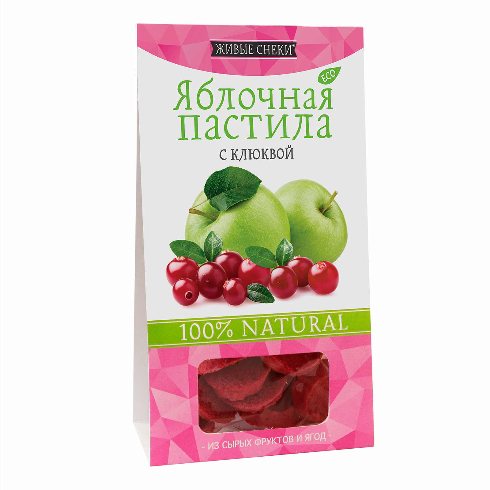 

Яблочная пастила "С клюквой", 35г, ЖИВЫЕ СНЕКИ
