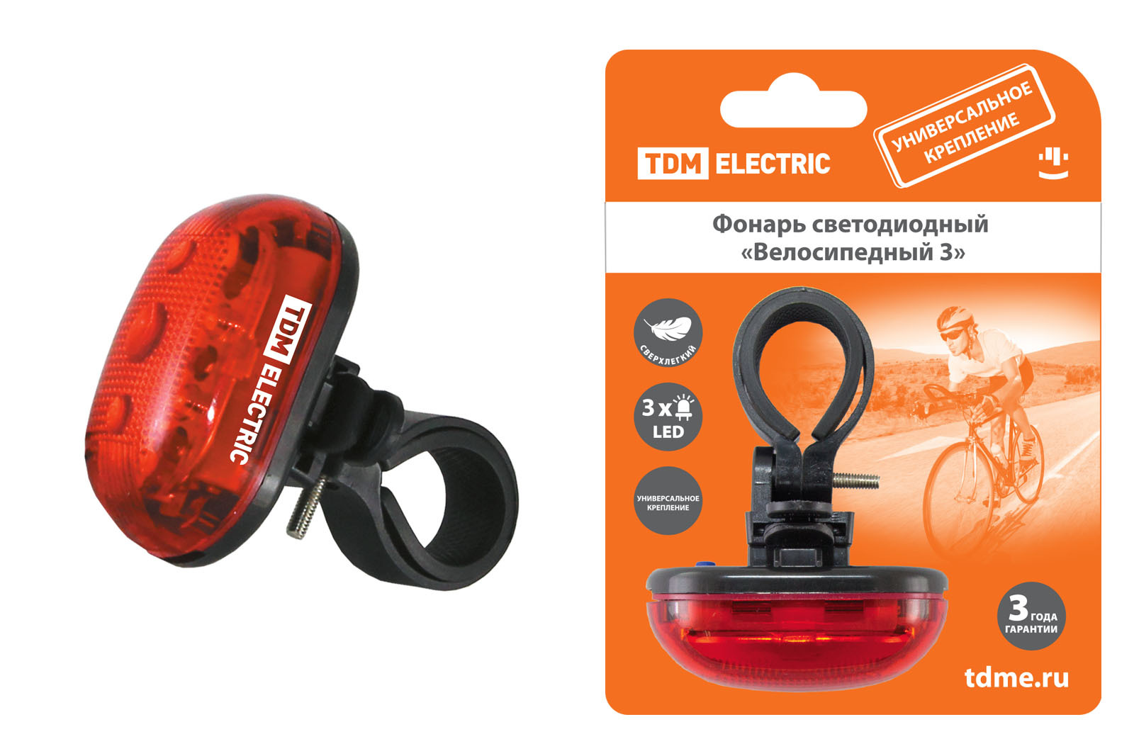 

Велосипедный фонарь передний TDM Electric SQ0350-0029 черный/красный, SQ0350-0029