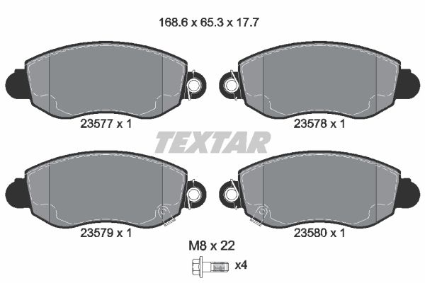 фото Комплект тормозных дисковых колодок textar 2357701