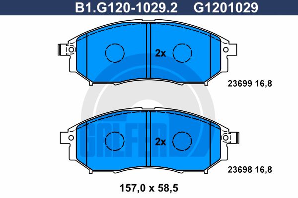 

Комплект тормозных дисковых колодок GALFER B1.G120-1029.2