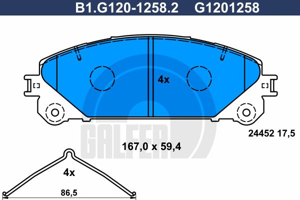 

Комплект тормозных дисковых колодок GALFER B1.G120-1258.2