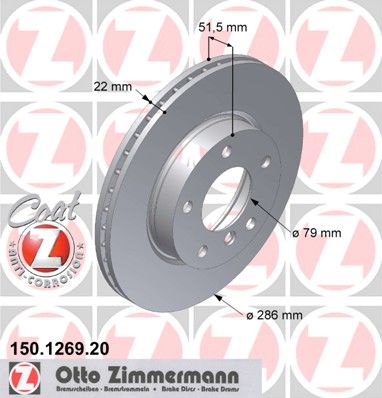 фото Тормозной диск zimmermann 150.1269.20