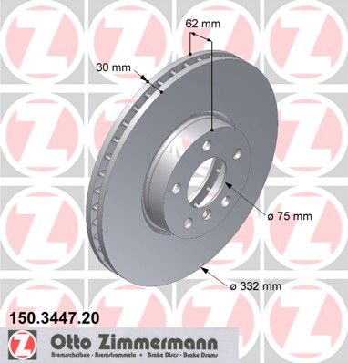 фото Тормозной диск zimmermann 150.3447.20