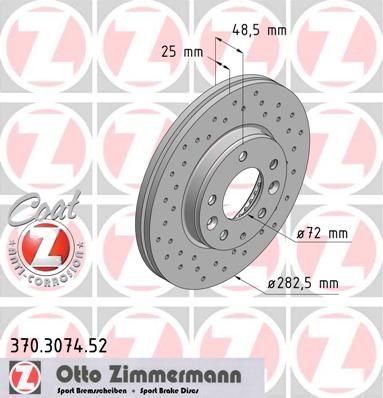 фото Тормозной диск zimmermann 370.3074.52