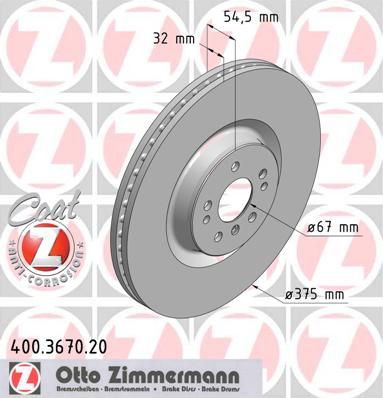 фото Тормозной диск zimmermann 400.3670.20