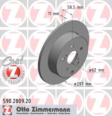 фото Тормозной диск zimmermann 590.2809.20