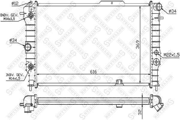 Радиатор охлаждения двигателя STELLOX 10-26012-SX 600000344350