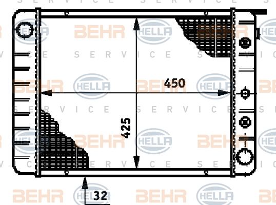 Радиатор охлаждения двигателя BEHR HELLA SERVICE 8MK 376 720-691