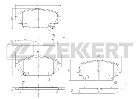 фото Комплект тормозных колодок, дисковый тормоз zekkert bs-1735