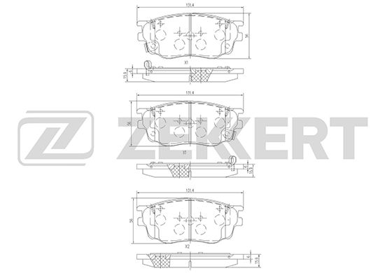 фото Комплект тормозных колодок, дисковый тормоз zekkert bs-2063