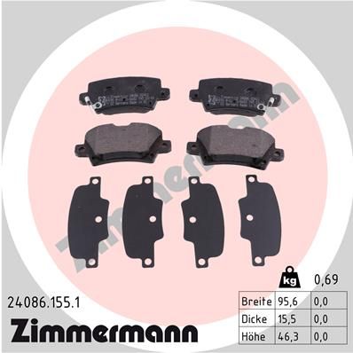 

Тормозные колодки ZIMMERMANN дисковые 24086.155.1