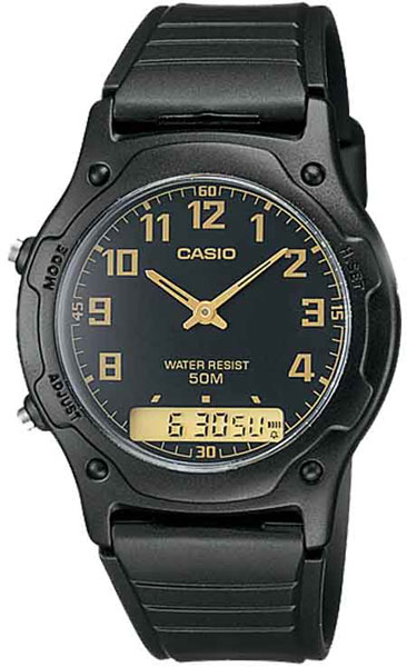 фото Наручные часы кварцевые мужские casio collection aw-49h-1b