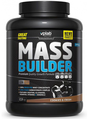 

Гейнер VPLab Mass Builder, 2300 г, cookies & cream, Mass Builder