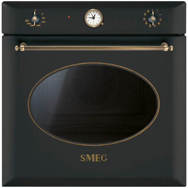 фото Встраиваемый электрический духовой шкаф smeg sf855ao black