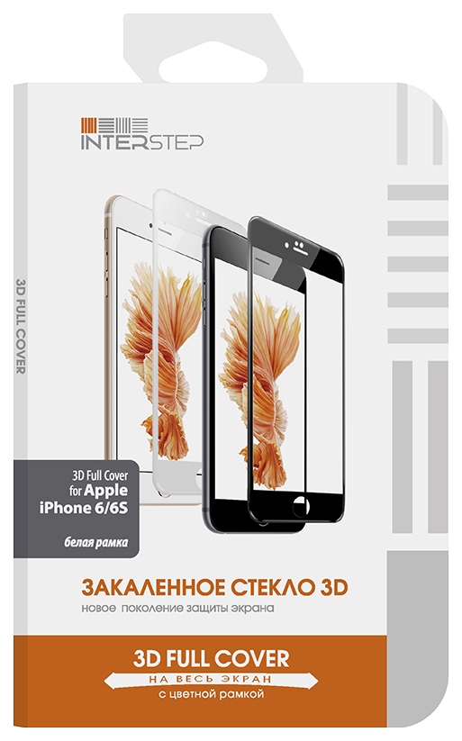 

Защитное стекло InterStep для Apple iPhone 6/iPhone 6S White (IS-TG-IPHO6S3DW-000B201), iS-TG-IPHO6S3DW-000B201