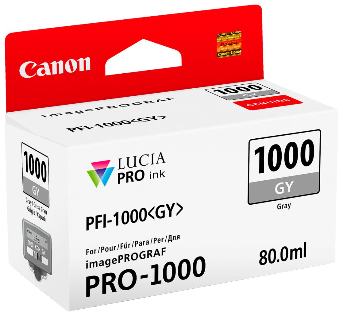 фото Картридж для струйного принтера canon pfi-1000 gy (0552c001) серый, оригинал