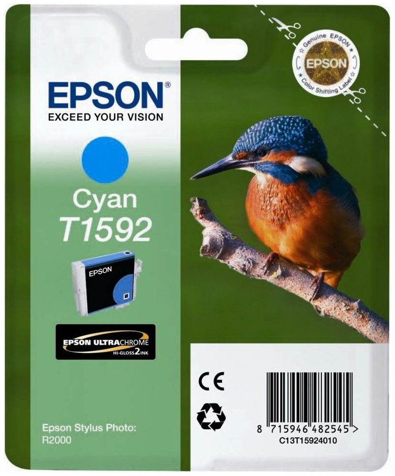 Картридж для струйного принтера Epson C13T15924010, голубой, оригинал