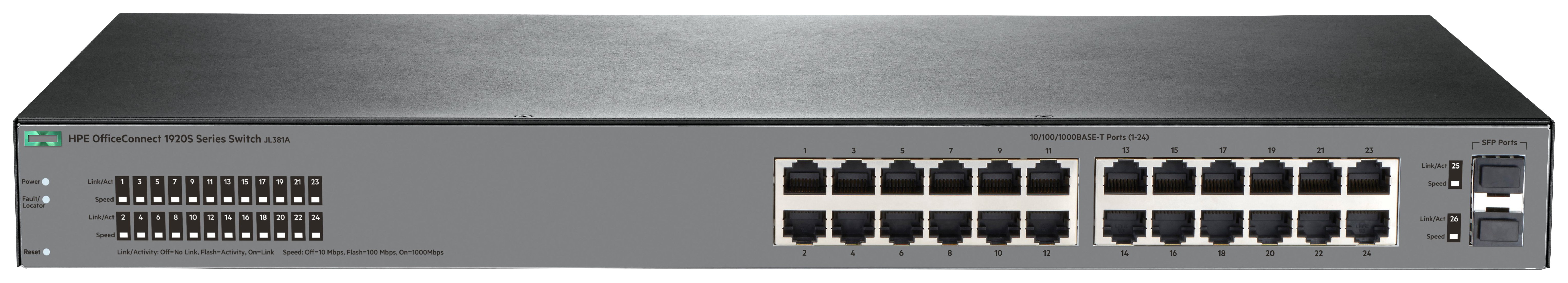 

Коммутатор HPE 1920S 24G 2SFP Switch Black, 1920S