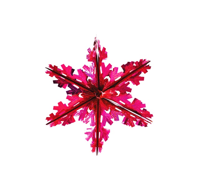 Подвесное украшение Holiday Classics Снежинка из фольги праздник H121HM 35 см розовый