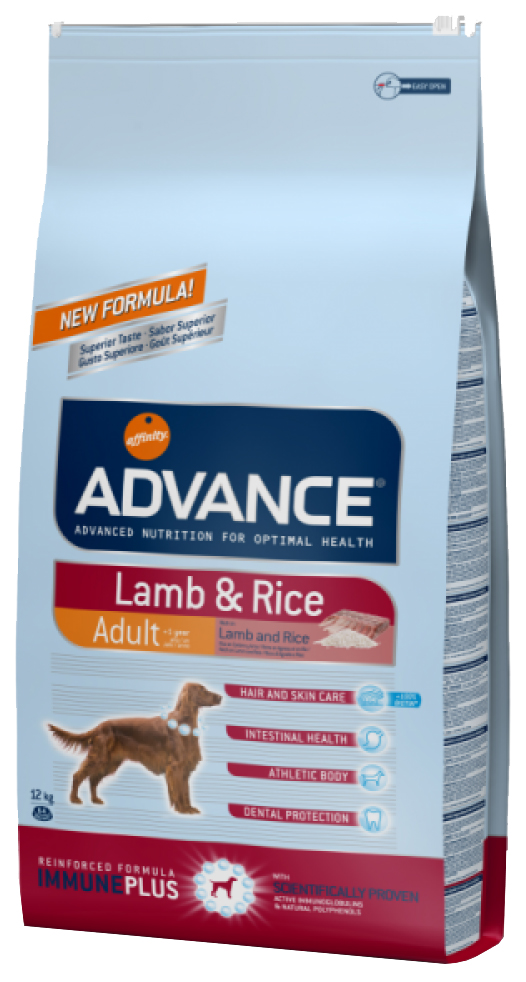 фото Сухой корм для собак advance adult lamb&rice lamb&rice, ягненок, рис, 3кг