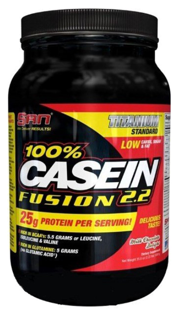 Протеин SAN 100% Casein Fusion, 1000 г, milk chocolate delight