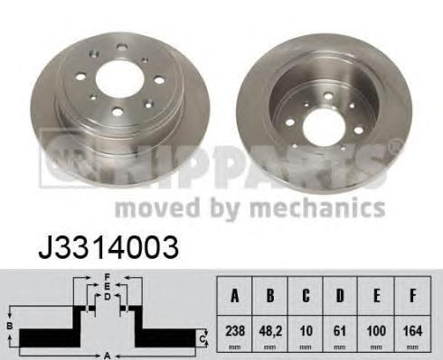 Тормозной диск NIPPARTS J3314003