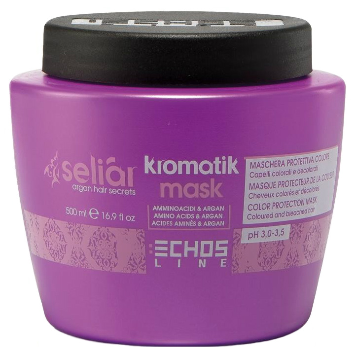 Купить Маска для волос Echos Line Kromatik 500 мл, Для защиты цвета окрашенных и осветленных волос
