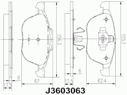 

Тормозные колодки NIPPARTS дисковые J3603063