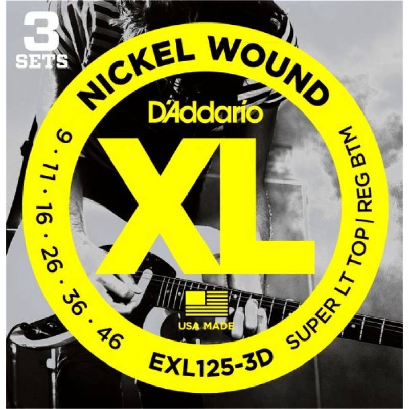 фото Струны для электрогитары d addario exl125 3d d'addario