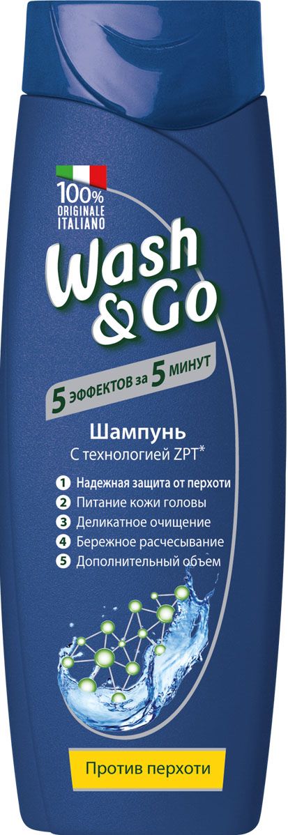 фото Шампунь wash & go против перхоти с технологией zpt 200мл