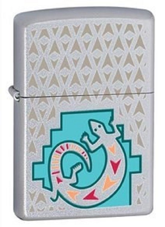 фото Бензиновая зажигалка zippo painted lizard 24455 satin chrome