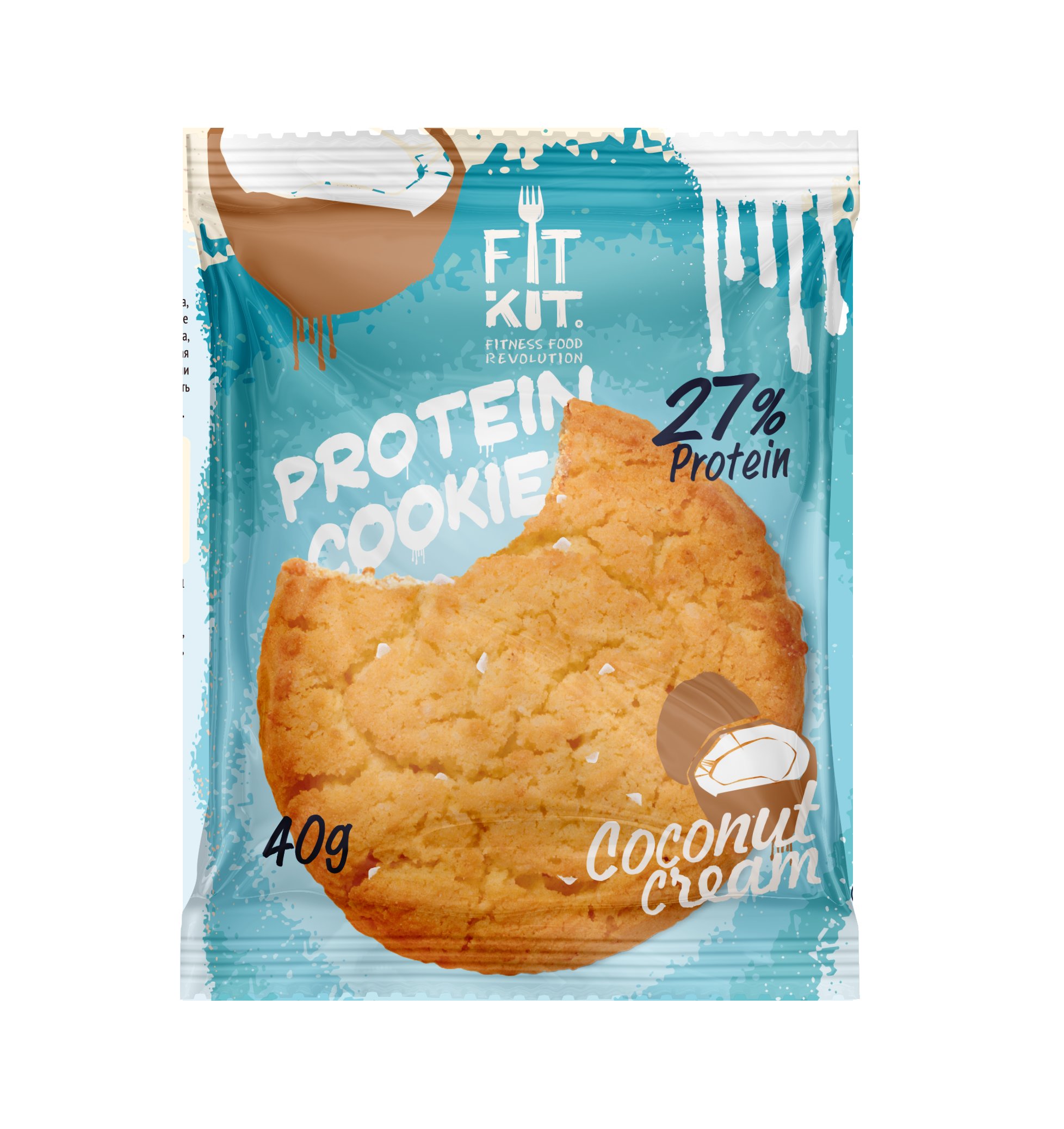 Протеиновое печенье Fit Kit Protein Cookie Кокосовый крем 40 г