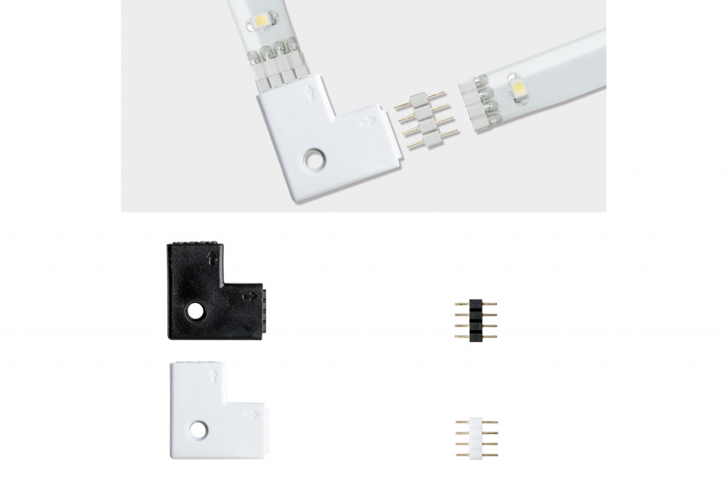 

Paulmann Коннектор YourLED Edge-Connector 90° 4er Ws/Sz 70599