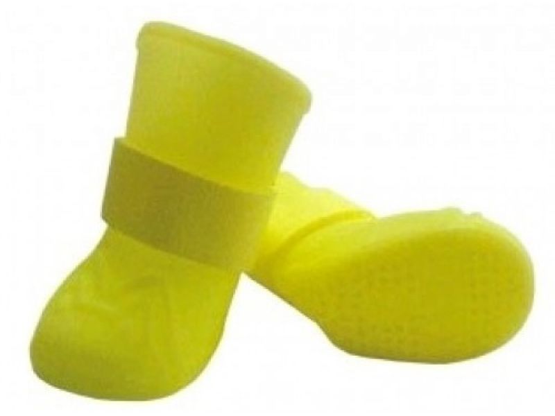 фото Ботинки для собак leonardo, силиконовые, желтые, размер 2, 4 шт