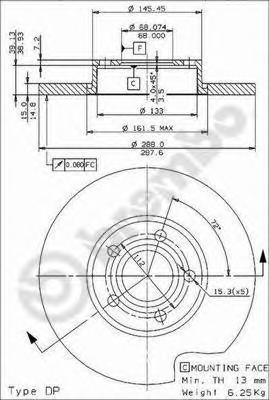 фото Тормозной диск brembo 08574711