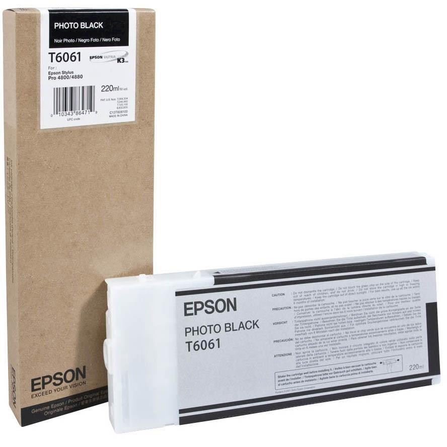 Картридж для струйного принтера Epson T6061 (C13T606100) черный, оригинал