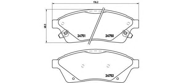 фото Комплект тормозных колодок brembo p09010