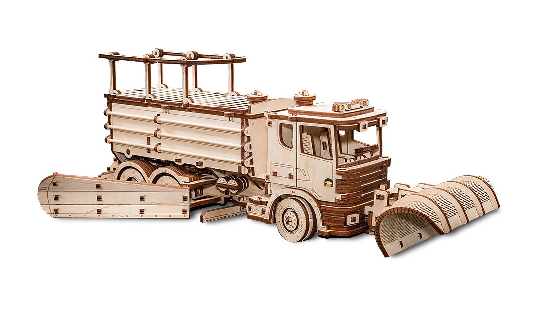 Конструктор Eco Wood Art 3D Snowtruck (снегоуборочная машина) из дерева eco wood art сборная модель деревянная 3d ewa пожарная машина с лестницей