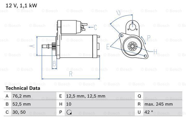 

Стартер BOSCH 0 986 016 300