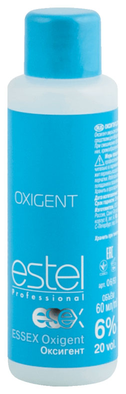 Проявитель Estel Essex Oxigent 6% 60 мл проявитель indola professional cream developer 30 vol 9% 1000 мл