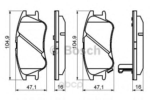 

Тормозные колодки дисковые BOSCH 0986494155