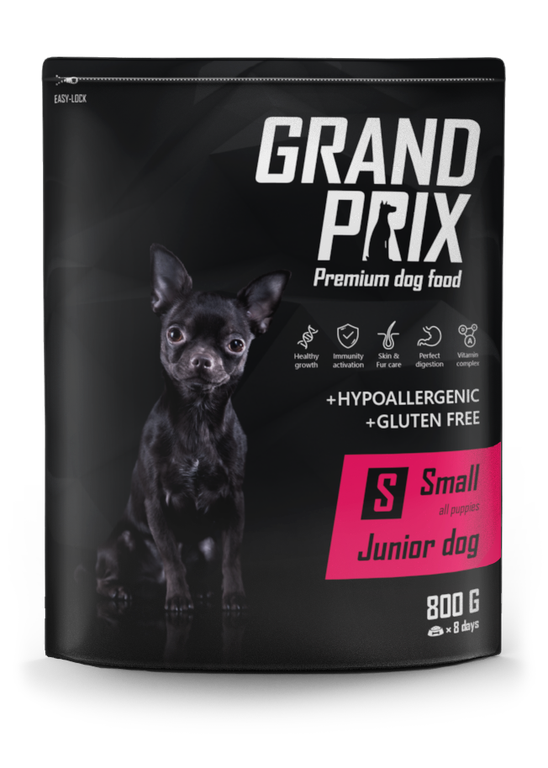 фото Сухой корм для щенков grand prix small junior, злаки, птица, 0.8кг