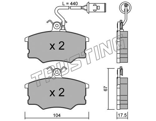Тормозные колодки TRUSTING дисковые 0551