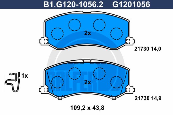 Тормозные колодки GALFER дисковые B1G12010562